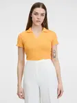 Orsay Žluté dámské žebrované polo tričko - Dámské
