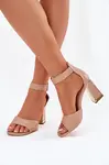 EVENTO Elegantní dámské sandály na podpatku nude Rosazara
