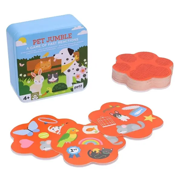 PETIT COLLAGE Hra rychlých reakcí domácí mazlíčci v dóze 31 kusů