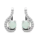 Brilio Silver Třpytivé stříbrné náušnice se zirkony a opály EA377W