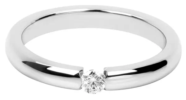 Troli Nežný oceľový prsteň s kryštálom 63 mm