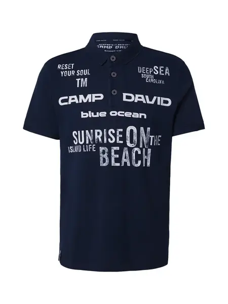 CAMP DAVID Tričko  námornícka modrá / biela