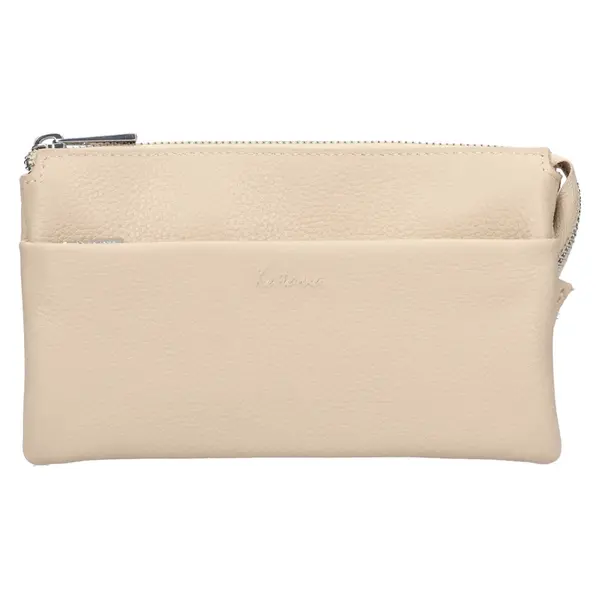 Menší kožená dámská crosbody kabelka Katana Valli - krémová