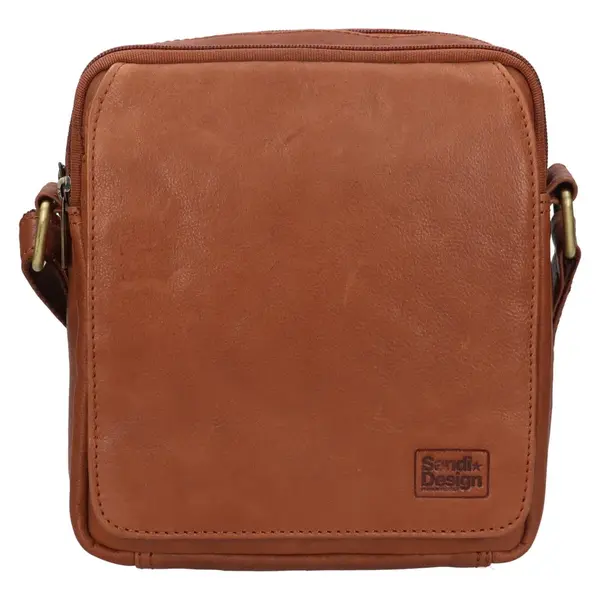 Pánská kožená taška přes rameno SendiDesign Bonny - koňak