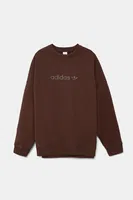 Mikina adidas Originals Essentials dámská, hnědá barva, s aplikací, JW1018
