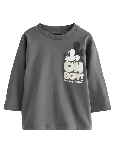 Next Tričko 'Mickey Mouse'  sivá / čierna / šedobiela