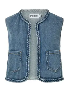 PIECES Vesta 'PCBell'  modrá denim