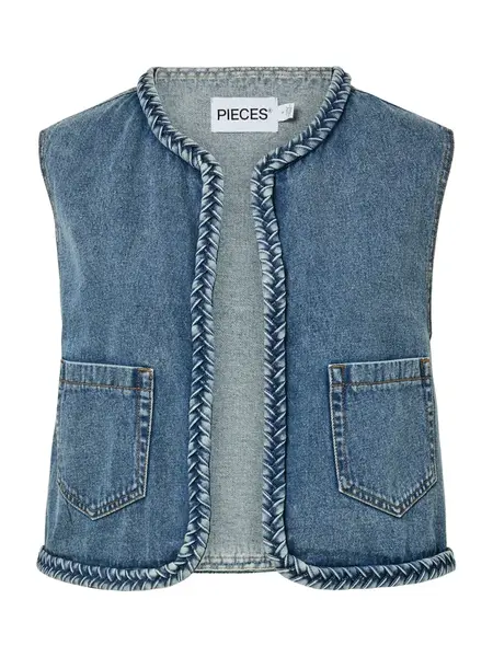 PIECES Vesta 'PCBell'  modrá denim