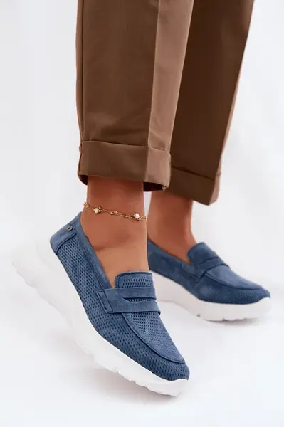 Dámske semišové mokasíny na platforme Vinceza