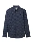 TOM TAILOR DENIM Košeľa  námornícka modrá / biela