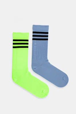 Ponožky adidas Originals 3-Stripes 2-pack modrá barva, JX5200