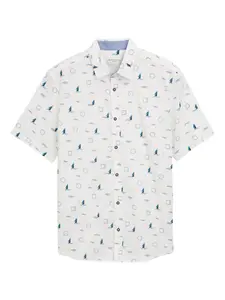 TOM TAILOR Košeľa  modrá / biela