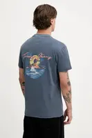 Bavlněné tričko Tommy Jeans pánské, modrá barva, s potiskem, DM0DM21868