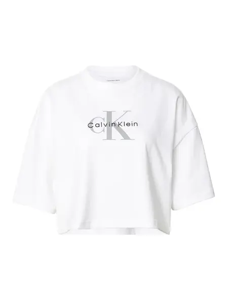Calvin Klein Jeans Tričko  sivá / čierna / biela