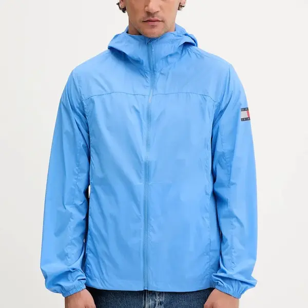 Bunda Tommy Jeans modrá barva, přechodná, DM0DM21669