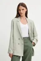 Plátěné sako United Colors of Benetton zelená barva, 265XDW035