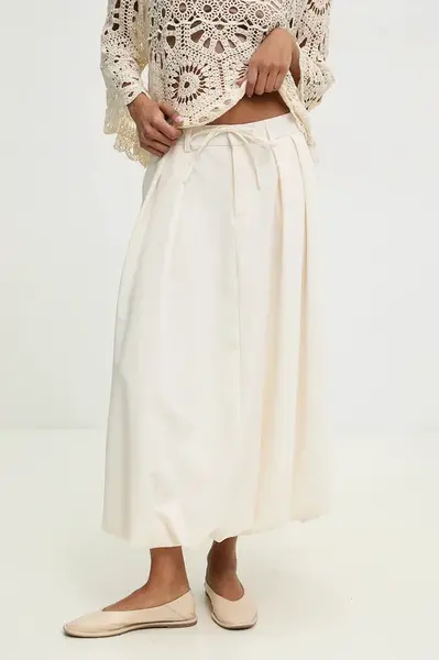 Sukně Answear.LAB béžová barva, midi, áčková