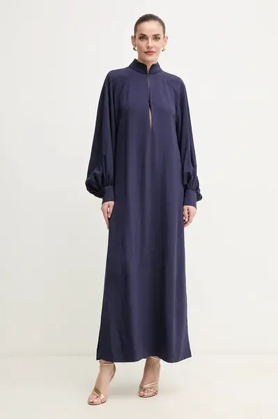 Šaty Luisa Spagnoli tmavomodrá barva, maxi, oversize, 542133