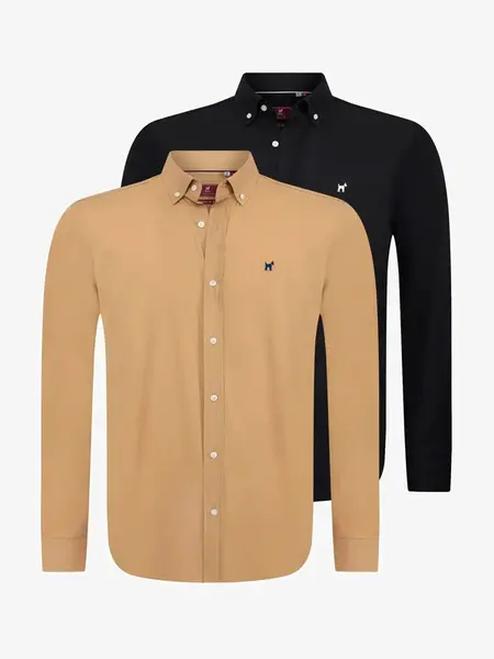 Williot Košeľa  kapučíno / čierna