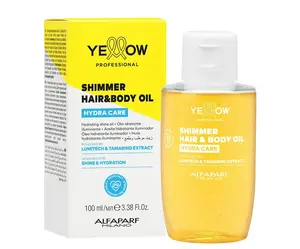 Lehký rozjasňující hydratační olej na vlasy a tělo Yellow Professional Hydra Care Shimmer Hair a Body Oil - 100 ml + dárek zdarma