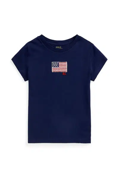 Dětské bavlněné tričko Polo Ralph Lauren tmavomodrá barva, 312971138002
