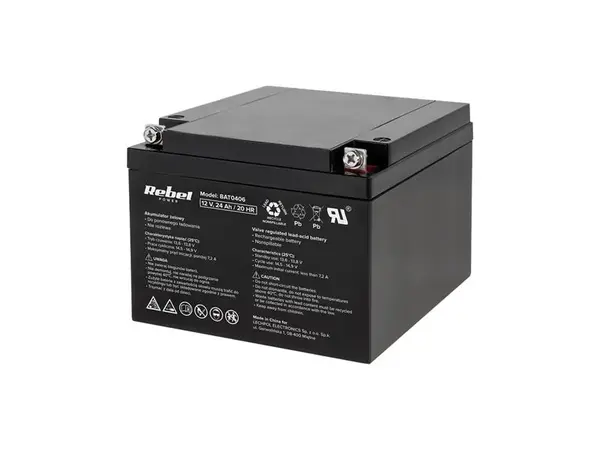 Baterie olověná 12V 24Ah REBEL BAT0406