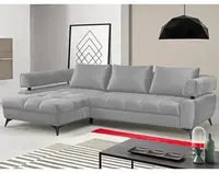 Rohová sedacia súprava Paris, svetlo šedá látka, ľavý roh%
