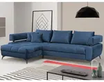 Rohová sedacia súprava Paris, modrá látka, ľavý roh%
