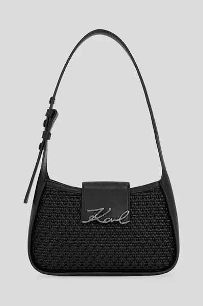 Kožená kabelka Karl Lagerfeld K/SIGNATURE černá barva, A3W30049