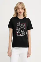 Bavlněné tričko Karl Lagerfeld dámské, černá barva, A3W17099