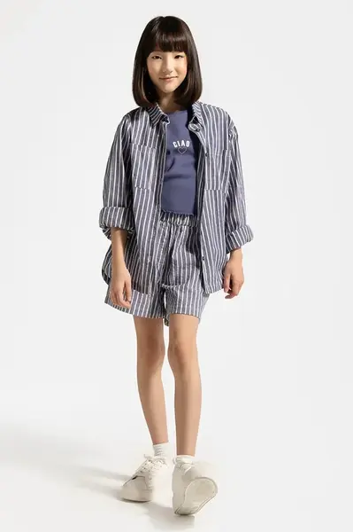 Bavlněné šortky Coccodrillo modrá barva, HOLIDAY SPLASH GIRL JUNIOR