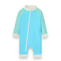 KiETLA ICONIK plavkový overal s UV ochranou - Blue Stripes - 18-24 mesiacov