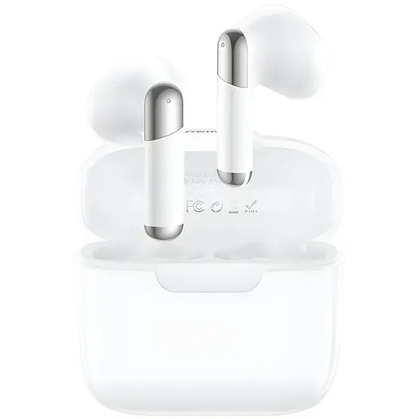 REMAX W37 TWS bezdrôtové slúchadlá s ENC, Bluetooth 5.4 – Biela