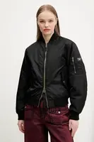 Bomber bunda Guess Jeans dámská, černá barva, přechodná, W5RL81 WHAA2