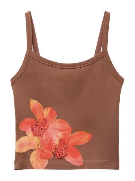 Pull&Bear Top  hnedá / oranžová / broskyňová / homárová