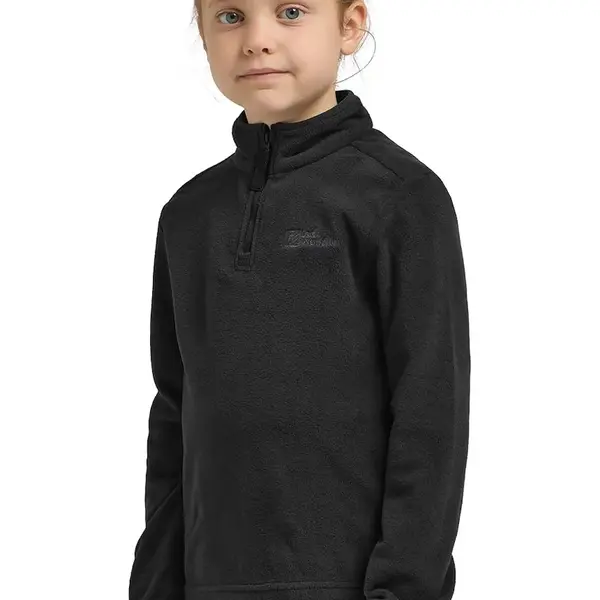 Dětská fleecová mikina Jack Wolfskin TAUNUS HALFZIP K černá barva, 1605555