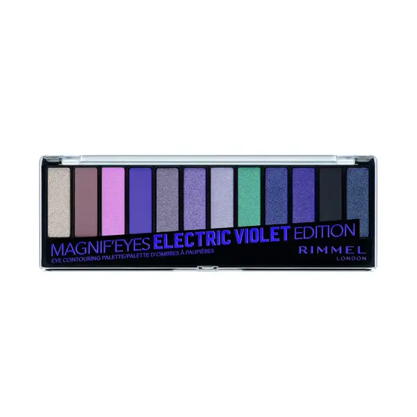 Rimmel Paletka 12 očních stínů MagnifEyes (Eyeshadow Palette) 14,16 g 008 Electric Violet Edition