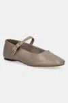 Kožené baleríny Tommy Hilfiger LEATHER MARYJANE BALLERINA béžová barva, FW0FW08651