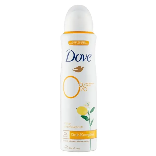 DOVE 0% ALU Citrus a Broskev deodorant sprej 150 ml