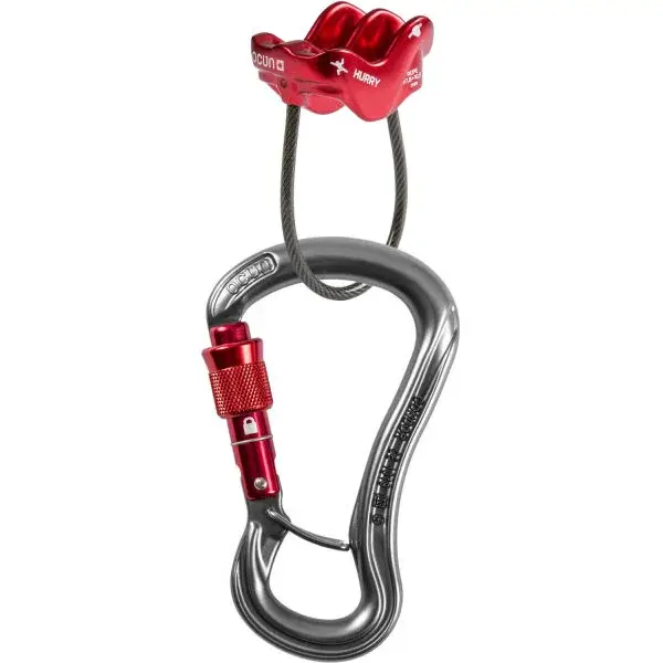 OCÚN BELAY SET CONDOR SCREW / HURRY Set karabíny s poistkou, červená, veľkosť