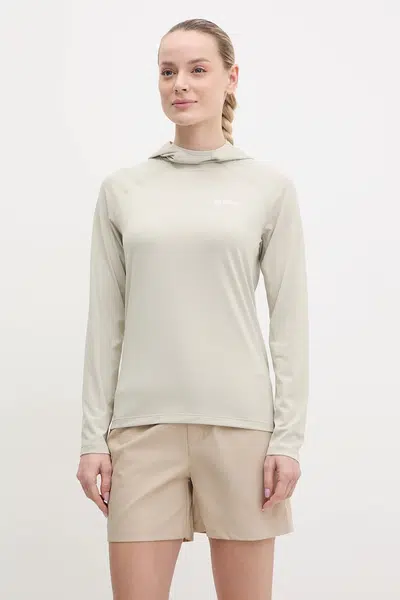 Venkovní mikina Jack Wolfskin Prelight Swift dámská, béžová barva, s kapucí, hladká, A63802