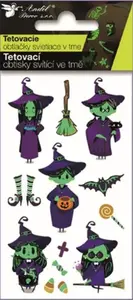 Tetovací obtisky 16050 svítící ve tmě Čarodějky 10,5 x 6 cm
