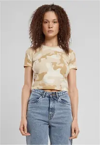 Dámské krátké tričko Cropped Camo světlé/maskáčové