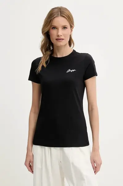 Bavlněné tričko BOSS Orange černá barva, 50541343