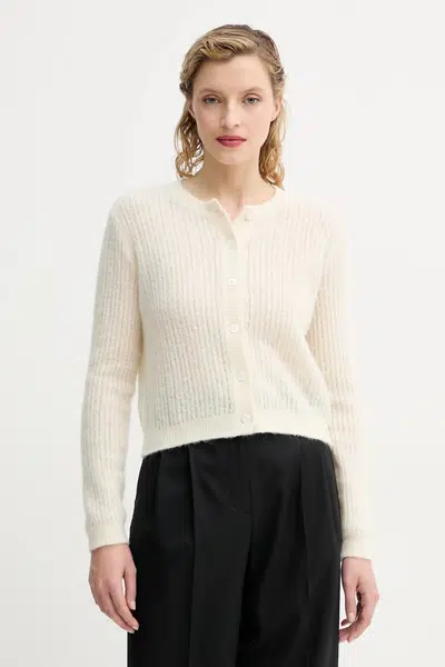 Svetr s příměsí vlny A.P.C. cardigan milo dámský, béžová barva, lehký, WPABE.F22246