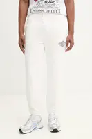 Bavlněné tepláky HUGO bílá barva, 50534952