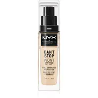 NYX Professional Makeup Can't Stop Won't Stop Full Coverage Foundation vysoce krycí make-up odstín 02 Alabaster 30 ml