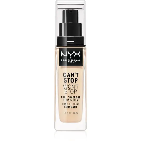 NYX Professional Makeup Can't Stop Won't Stop Full Coverage Foundation vysoce krycí make-up odstín 02 Alabaster 30 ml