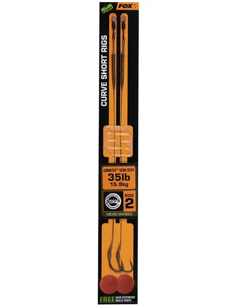 Fox návazec edges curve short fluoro d-rigs 2 ks - háček 2 nosnost 30 lb