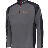 Savage gear tričko tournament shirt 1/2 zip sedona grey - s